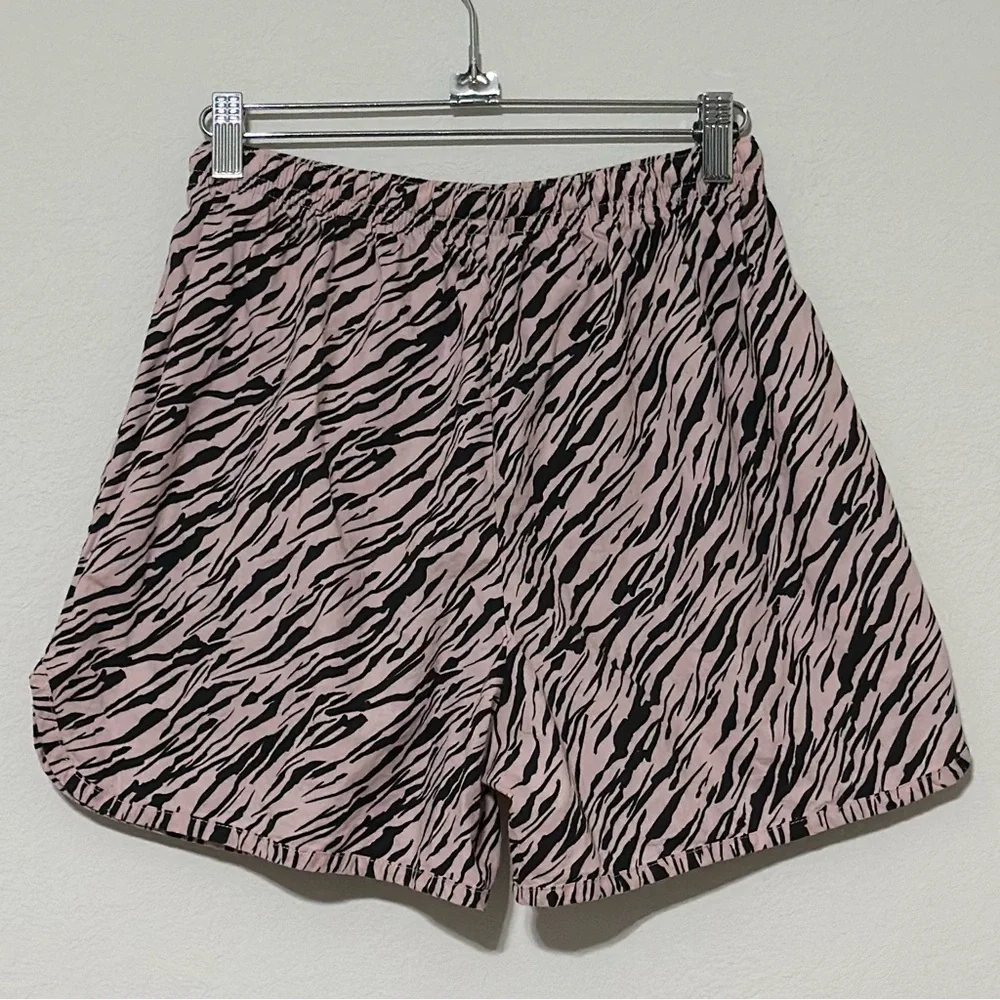 Global Pajamas Shorts Zebra Print Black Pink 100% Cotton Size‎ Small Sleepwear